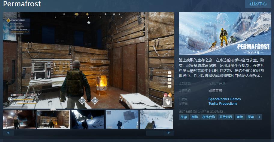 寒冬生存游戏《永冻纪元》Steam页面